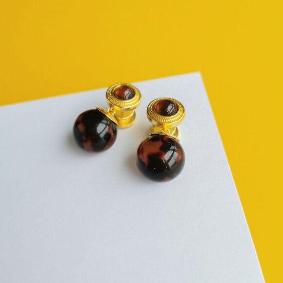 Madison Gold Tortoiseshell Earrings by Julie Vos - Picture 2 of 4